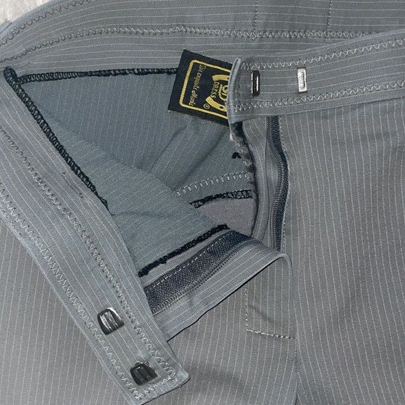 Golden Dress Full Leather Seat Breeches Size 25R Pinstripe Grey PRISTINE! - Picture 8 of 16